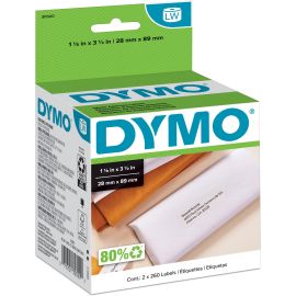 NEWELL-DYMO LW WHITE ADDRESS LABEL 1-1/8IN X 3-1/2IN 260/ROLL 2PK