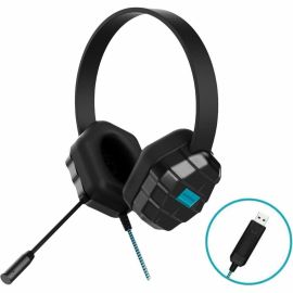 DROPTECH HEADSET USB B2 WITH VOLUME ADJUSTER MIC - BLACK